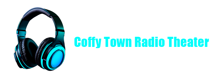 Coffy Town Radio Theater — neon teal headphones